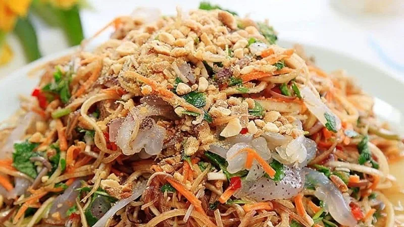 Cách làm nộm sứa hoa chuối dân dã