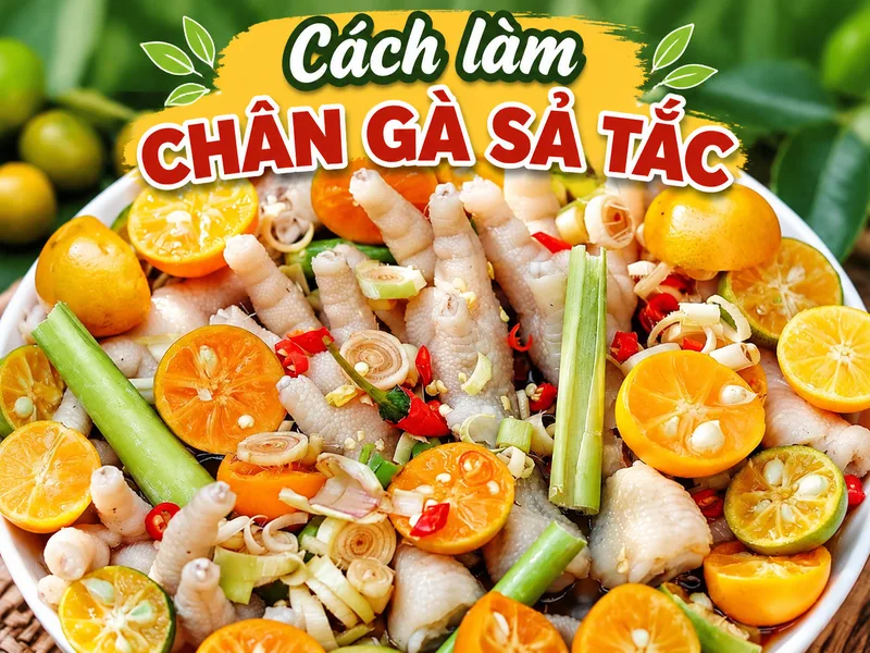 Đĩa chân gà sả tắc được trình bày đẹp mắt dùng làm món ăn vặt