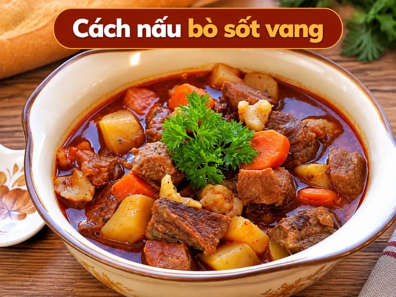 Bò sốt vang có thể biến tấu theo nhiều phong cách với thêm rau củ, gia vị hoặc cách ăn khác nhau phù hợp khẩu vị gia đình.